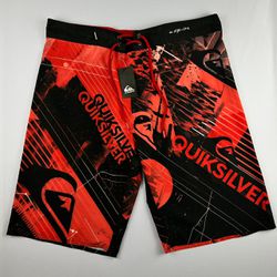 Bermuda Surf Quiksilver Vermelha e preta - Atacado das Tailandesas