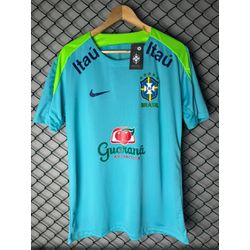 Camisa Retrô Brasil Treino 2022 Verde Agua (NACION... - Atacado das Tailandesas