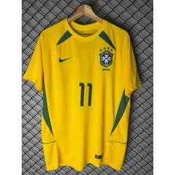 Camisa Retrô Brasil Home 2002 Ronaldinho Gaúcho N°... - Atacado das Tailandesas