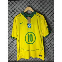Camisa Retrô Brasil 2004 Ronaldinho N°10 (NACIONAL... - Atacado das Tailandesas