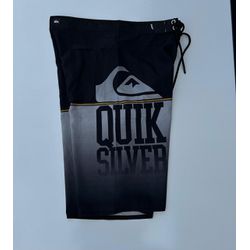 Bermuda Surf Quiksilver Preta/Cinza/Amarelo - Atacado das Tailandesas