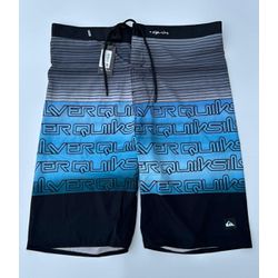Bermuda Surf Quiksilver Preta/Azul/Cinza - Atacado das Tailandesas