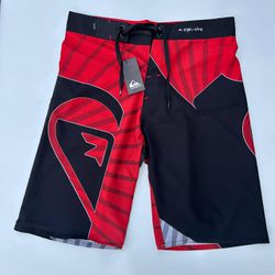 Bermuda Surf Quiksilver Preta/Vermelho/Branco - Atacado das Tailandesas