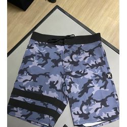 Bermuda Phantom hurley Camuflada Cinza/preto fosco - Atacado das Tailandesas