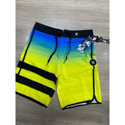 Bermuda Phantom hurley Azul/Amarelo limao - Atacado das Tailandesas