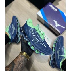 Tênis Mizuno Wave Prophecy 14 Azul/Verde Limao - Atacado das Tailandesas