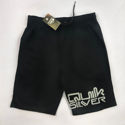 bermuda de moletom preta quiksilver escrita - Atacado das Tailandesas