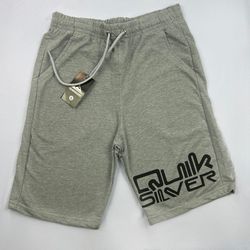 bermuda de moletom cinza quiksilver escrita - Atacado das Tailandesas
