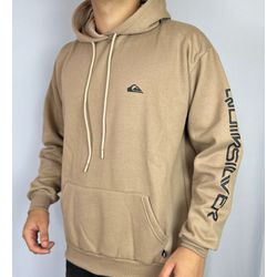 Moletom C/Capuz Quiksilver marrom claro basico - Atacado das Tailandesas