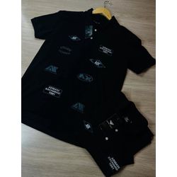Camisa Polo Armaini Exchange 1991 Preta - Atacado das Tailandesas