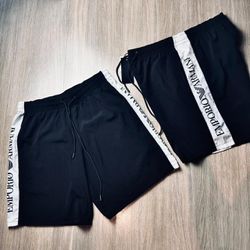 Bermuda Tactel Emporio Armani Preta/Branca - Atacado das Tailandesas