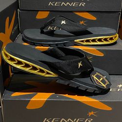 Chinelo Kenner Preto/Ouro - Atacado das Tailandesas