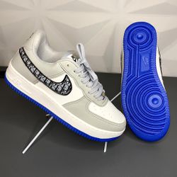 Tênis Air Force - Dior -Branco/Cinza/Royal - Atacado das Tailandesas