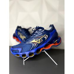 Tênis Mizuno Wave Prophecy 12S - Azul/Ouro - Atacado das Tailandesas