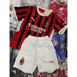 Conjunto Infantil Milan 24/25 home fan lisa - Atacado das Tailandesas