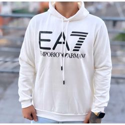Moletom C/Capuz Armani EA7 Off White - Atacado das Tailandesas