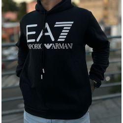 Moletom C/Capuz Armani EA7 Preta - Atacado das Tailandesas