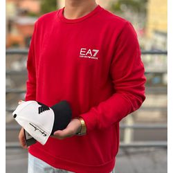Moletom S/Capuz Armani EA7 Vermelho - Atacado das Tailandesas