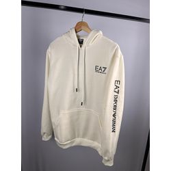 Moletom C/Capuz Armani EA7 off white com escrita n... - Atacado das Tailandesas