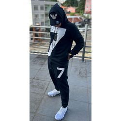 Conjunto de Moletom C/Capuz Armani EA7 Preto - Atacado das Tailandesas