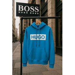 Moletom C/Capuz Hugo Boss azul turquesa - Atacado das Tailandesas