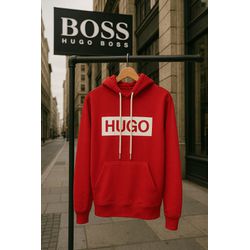 Moletom C/Capuz Hugo Boss vermelho - Atacado das Tailandesas