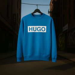 Moletom S/Capuz Hugo Boss azul turquesa - Atacado das Tailandesas