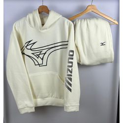 Conjunto de Moletom C/Capuz Mizuno off white - Atacado das Tailandesas