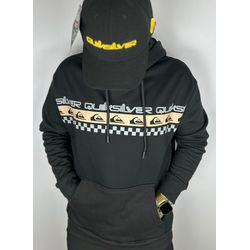 Moletom Quiksilver C/Capuz Preto/Laranja - Atacado das Tailandesas