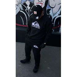 Conjunto Moletom Quiksilver S/Capuz Preto/Cinza - Atacado das Tailandesas