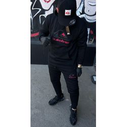 Conjunto Moletom Quiksilver C/Capuz Preto/Vermelho - Atacado das Tailandesas