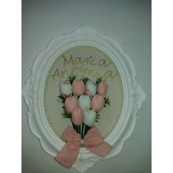 PORTA MATERNIDADE QUADRO OVAL - 111 - Ateliê Ágape