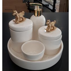  Kit Higiene ceramica - KHBCD014 - Ateliê Ágape