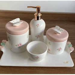 Kit de Higiene Floral Rosa - KHFR001 - Ateliê Ágape