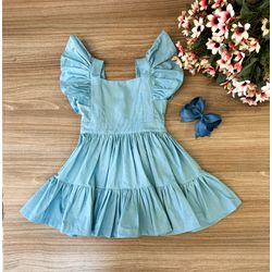 Vestido Mell azul - Ateliê NewBaby