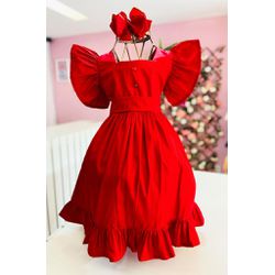 Vestido Loly - Vermelho - Ateliê NewBaby