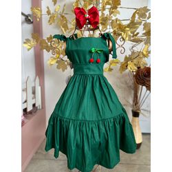 Vestido Mari Laços Verde - Ateliê NewBaby