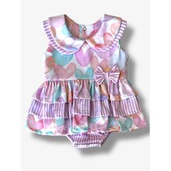 Body Vestido Talita - coracao candy - Ateliê NewBaby