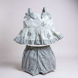 CONJUNTO CAMILA-LAÇOS CINZA - Ateliê NewBaby