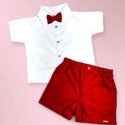 Conjunto Luiz - vermelho - Ateliê NewBaby