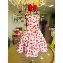 Vestido Bella Moranguinho - Ateliê NewBaby