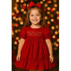 VESTIDO EVELYN BORDADO-vermelho - Ateliê NewBaby