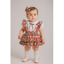 CONJUNTO JARDINEIRA SAIA DUPLA - Ateliê NewBaby