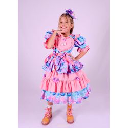 Vestido Junino luxo Premium Sinhazinha- estampa ex... - Ateliê NewBaby