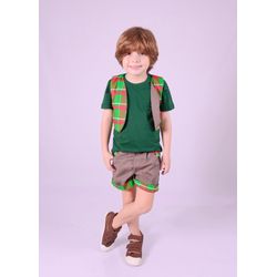 Conjunto colete com short xadrez 2 - Ateliê NewBaby