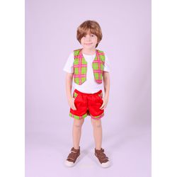 Conjunto colete com short xazdrez - Ateliê NewBaby