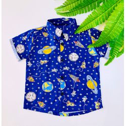 Blusa Social Masculina Astronauta - Ateliê NewBaby