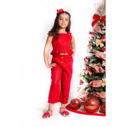 Conjunto Flora - vermelho - Ateliê NewBaby