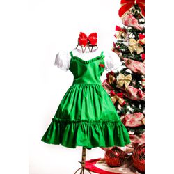 Vestido Iris - verde - Ateliê NewBaby