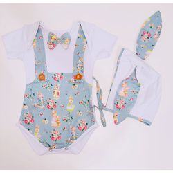 Kit Body + Touca Páscoa - Boy - Ateliê NewBaby